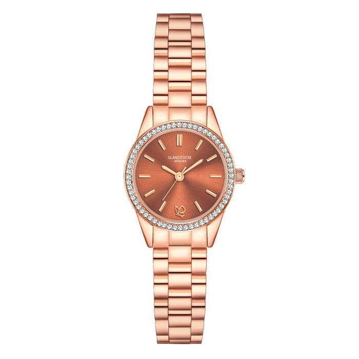 Damen Uhr Lehel weiß mit Edelstahl-Armband roségold