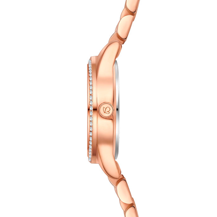 Damen Uhr Lehel weiß mit Edelstahl-Armband roségold