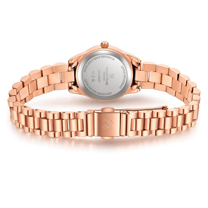 Damen Uhr Lehel weiß mit Edelstahl-Armband roségold