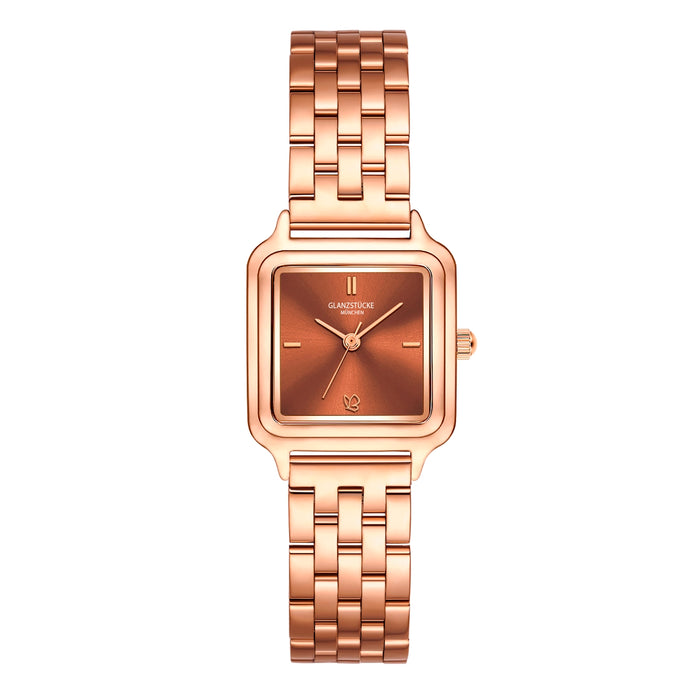Damen Uhr Maxvorstadt braun mit Edelstahl-Armband roségold