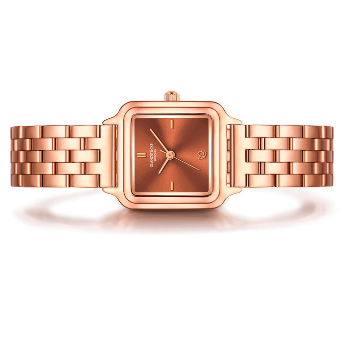 Damen Uhr Maxvorstadt braun mit Edelstahl-Armband roségold