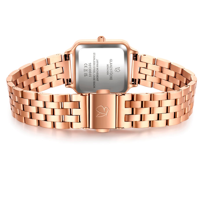 Damen Uhr Maxvorstadt braun mit Edelstahl-Armband roségold