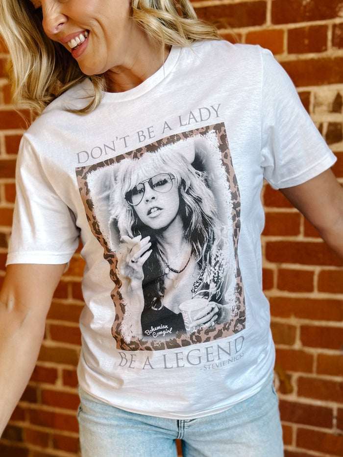 Don't Be a Lady, Be a Legend Graphic Tee, White