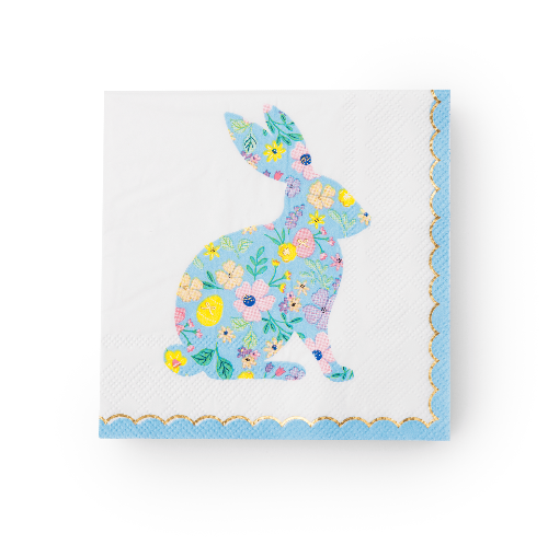 Bonjour Fête EASTER BUNNY PASTEL FLORAL SMALL NAPKINS