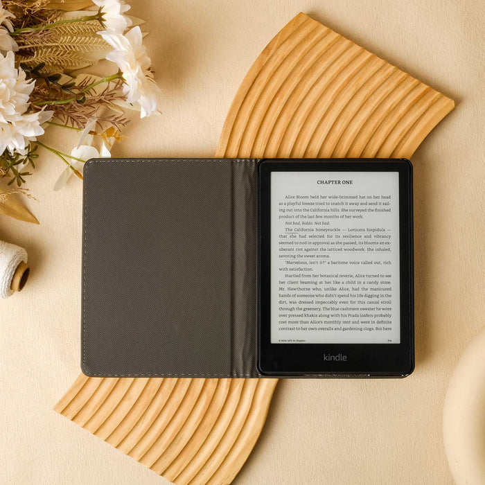 Floral Leather Kindle Case - Green