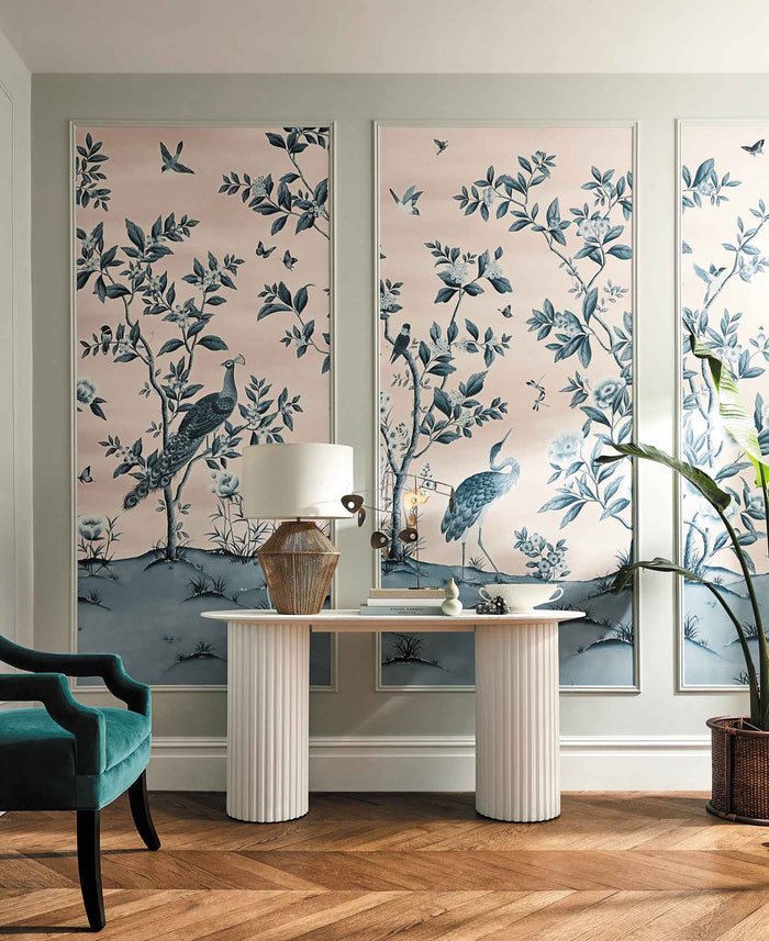 Florence Wallpaper - Powder/China Blue - Diane Hill