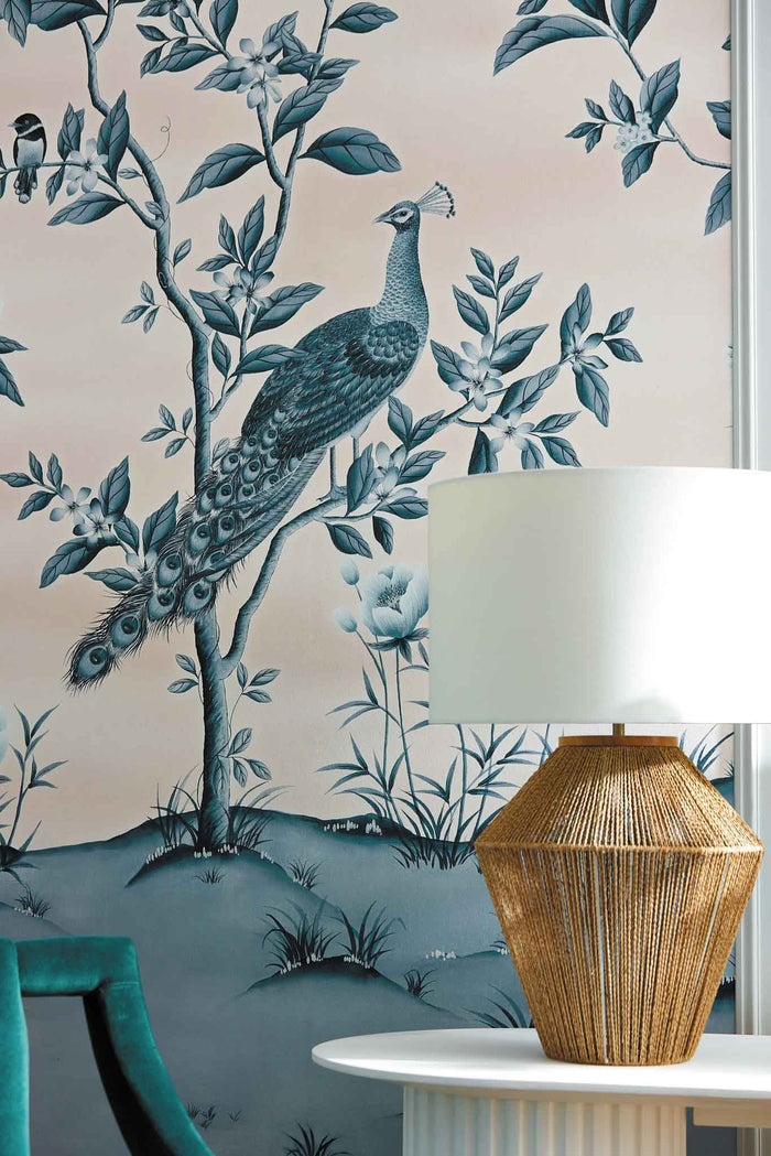 Florence Wallpaper - Powder/China Blue - Diane Hill
