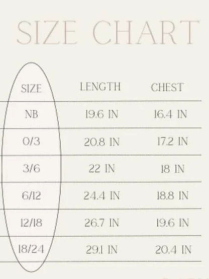 Forever French Baby Sizing Chart
