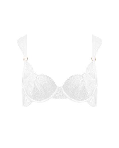 Gabriella Floral Embroidered Bra White