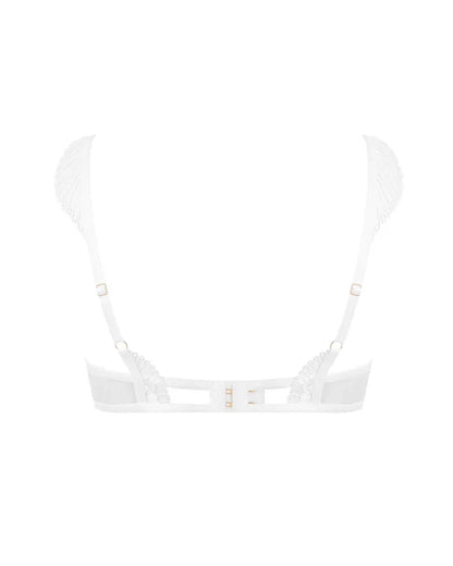Gabriella Floral Embroidered Bra White