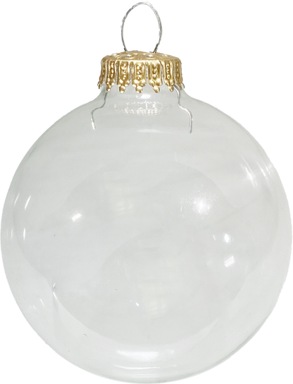 Glass Crafting Christmas Tree Ornaments - Designer DIY Balls from Christmas By Krebs (Clear with Gold Caps-4 Pieces, 3 1/4 inch (80mm))