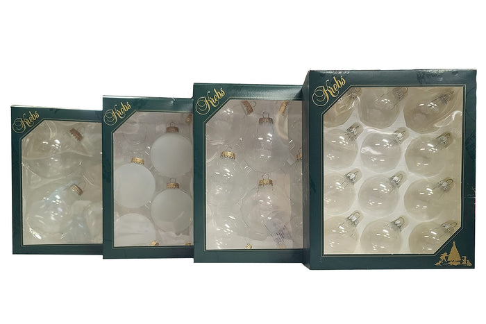 Glass Crafting Christmas Tree Ornaments - Designer DIY Balls from Christmas By Krebs (Clear with Gold Caps-4 Pieces, 3 1/4 inch (80mm))