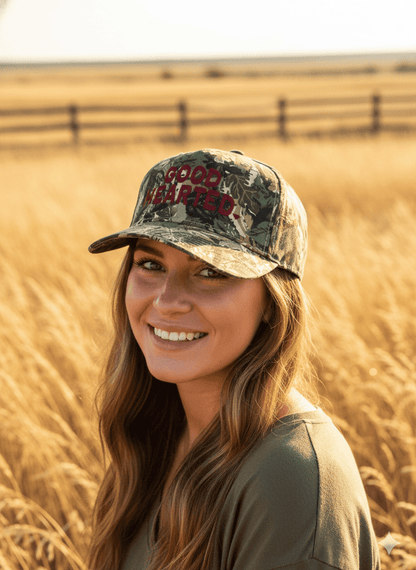 Good Hearted Camo Embroidered Trucker Hat