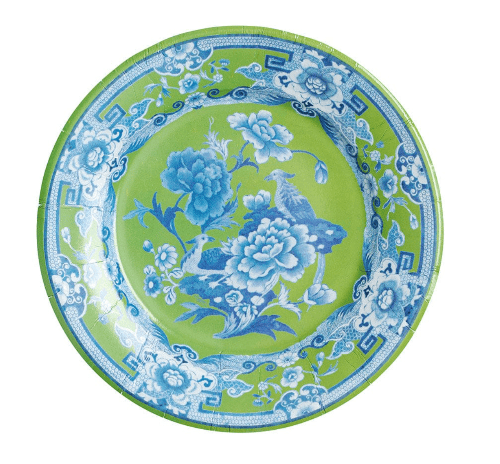 Caspari Party Green and Blue Salad/Dessert Plates