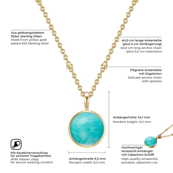 Halskette Amazonit gold