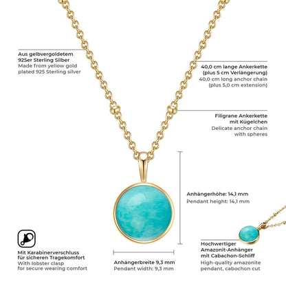 Halskette Amazonit gold
