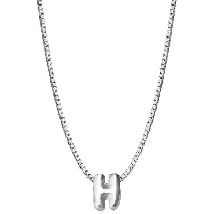 Halskette Bubble Letter H silber