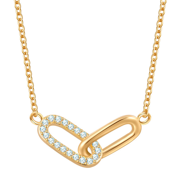 Halskette gold verschlungen mit Zirkonia