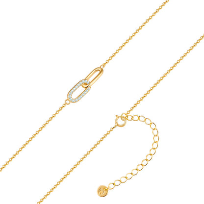 Halskette gold verschlungen mit Zirkonia
