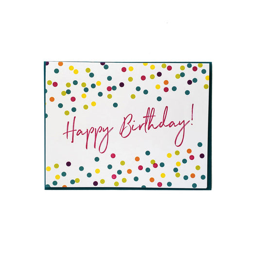 Happy Birthday Confetti, letterpress printed greeting card