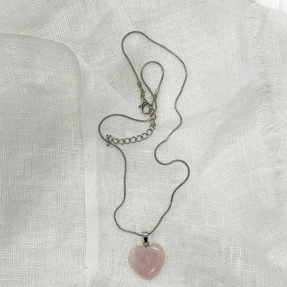 Heart-Shaped Rose Quartz Pendant Necklace | Stone of Love