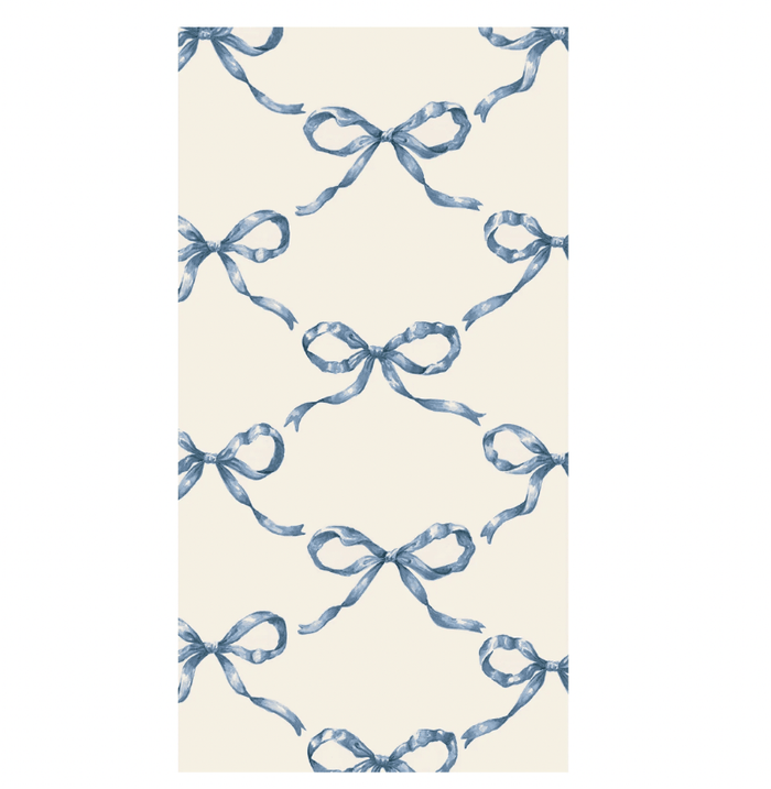 Hester & Cook Party Heirloom Blue Bow Napkins (Select Size)