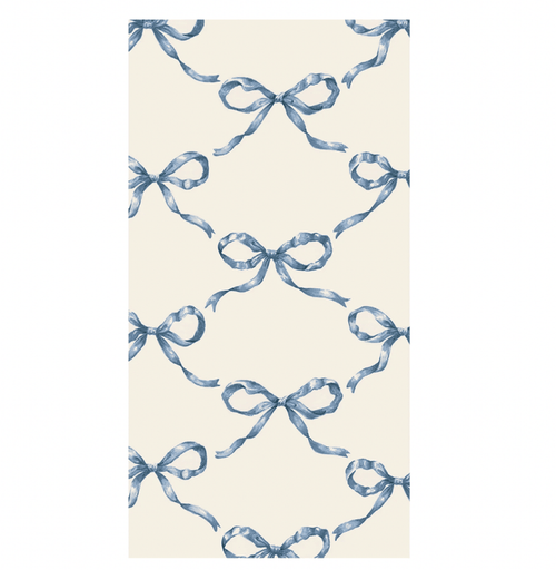 Hester & Cook Party Heirloom Blue Bow Napkins (Select Size)