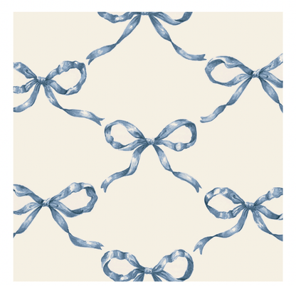 Hester & Cook Party Heirloom Blue Bow Napkins (Select Size)