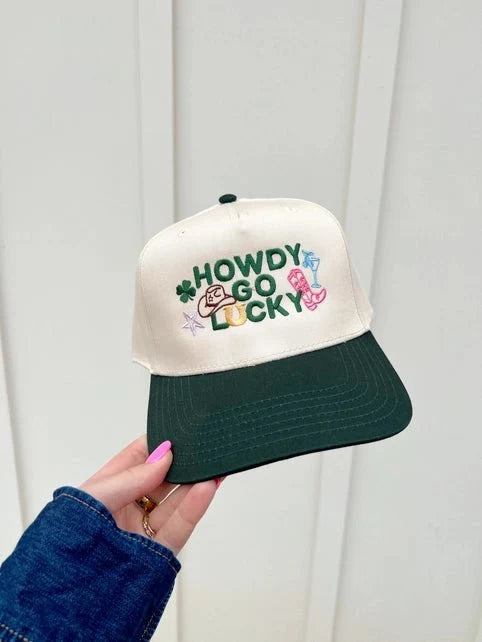 Howdy Go Lucky Embroidered Trucker Hat