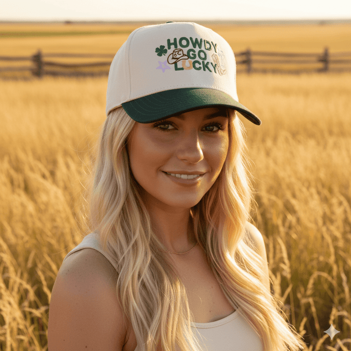 Howdy Go Lucky Embroidered Trucker Hat