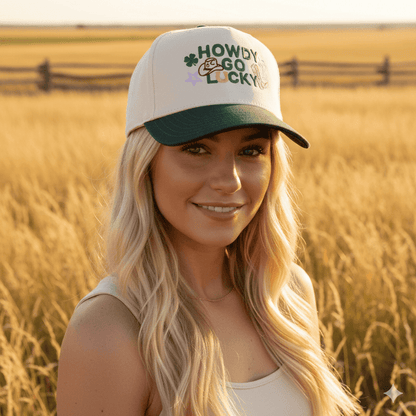 Howdy Go Lucky Embroidered Trucker Hat
