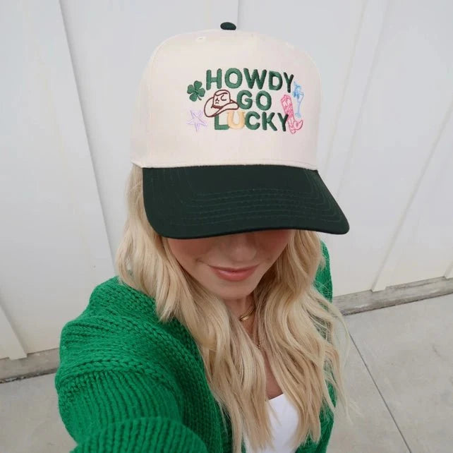 Howdy Go Lucky Embroidered Trucker Hat