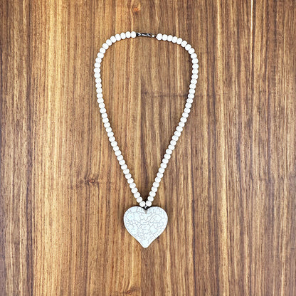 Howlite Heart Necklace | Calm & Clarity Jewelry
