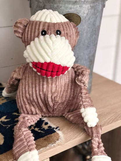 HuggleGroup - Stuey Sock Monkey Knottie®  Plush Dog Toy - Dog.Dog.Cat.