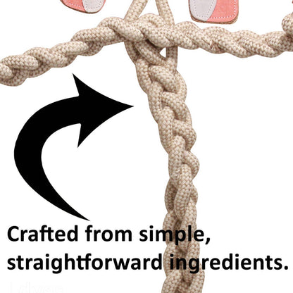 HuggleGroup - Stuey Sock Monkey Natural Rope Knottie®, L (9mm d.) Dog Toy - Dog.Dog.Cat.