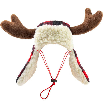 Huxley & Kent - Buffalo Check Antler Hat with SnugFit® - Dog.Dog.Cat.
