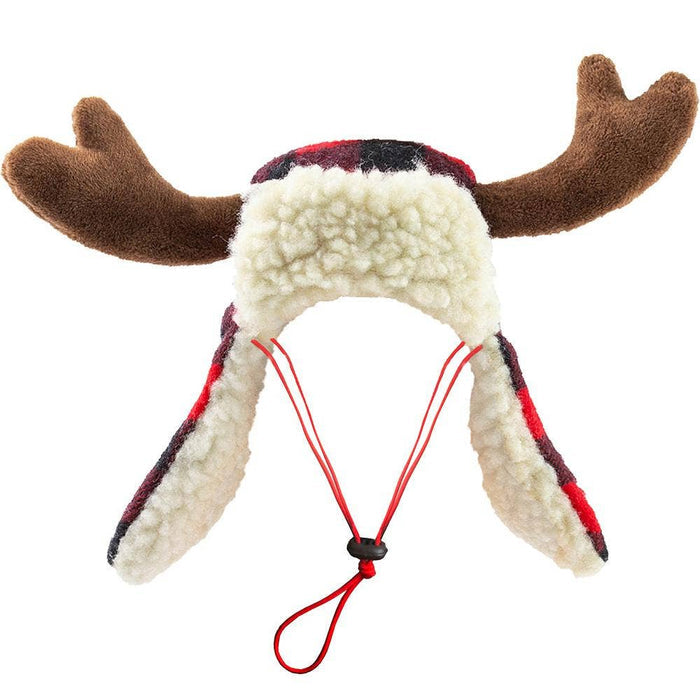 Huxley & Kent - Buffalo Check Antler Hat with SnugFit® - Dog.Dog.Cat.