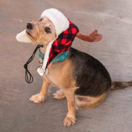 Huxley & Kent - Buffalo Check Antler Hat with SnugFit® - Dog.Dog.Cat.