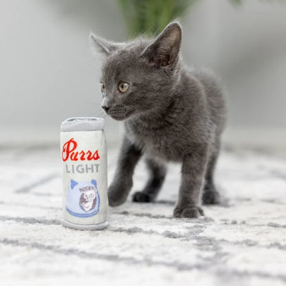 Huxley & Kent Purrs Light Plush Cat Toy - Squeaky Crinkle Beer Can Toy - Dog.Dog.Cat.