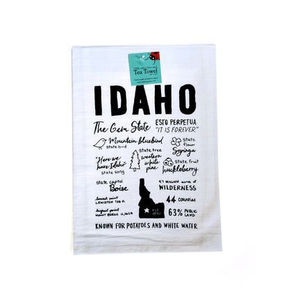 Idaho Facts Tea Towel, flour sack towel