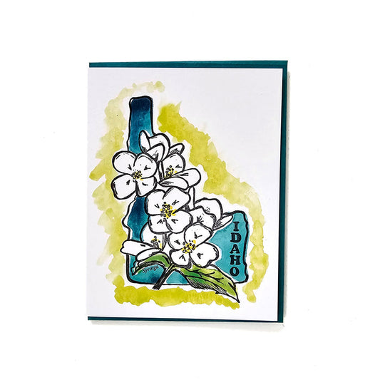 Idaho Syringa, letterpress printed greeting card