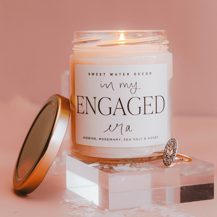 In My Engaged Era Soy Candle - Clear Jar - 9 oz (Wildflowers and Salt) - Sweet Water Decor - Candles