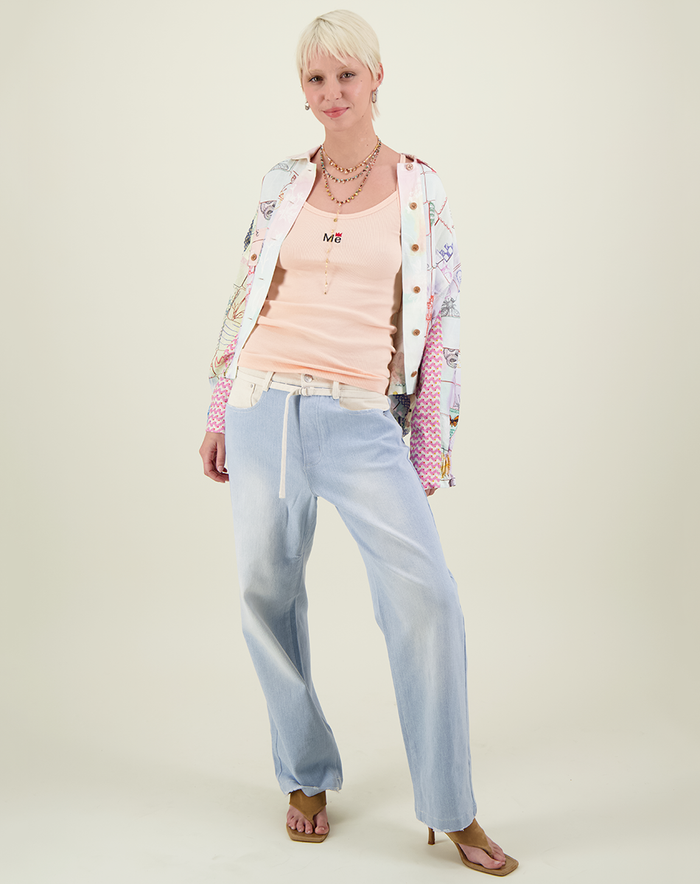 Jane Peach Rib Tank Top