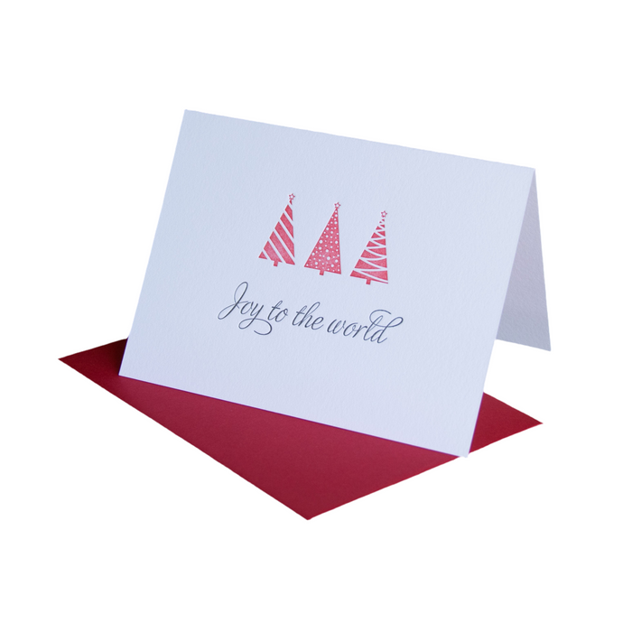 Joy to the World Holiday Card, Modern tree design