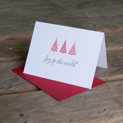 Joy to the World Holiday Card, Modern tree design