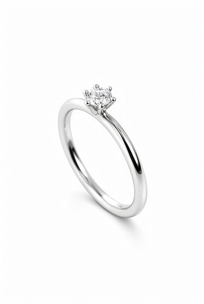 diamantring i silver med 0,25 ct diamant - vigsel / förlovningsring.
