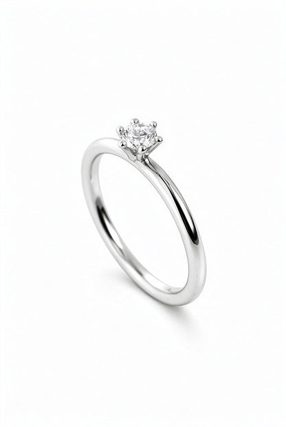 diamantring i silver med 0,25 ct diamant - vigsel / förlovningsring.