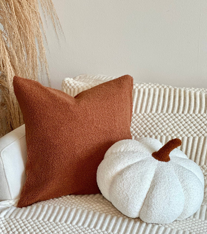 Jumbo Sherpa Cream Pumpkin Pillow - Sweet Water Decor -