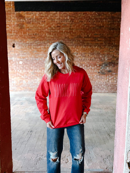 Kansas City Puff Print Sweatshirt, Red