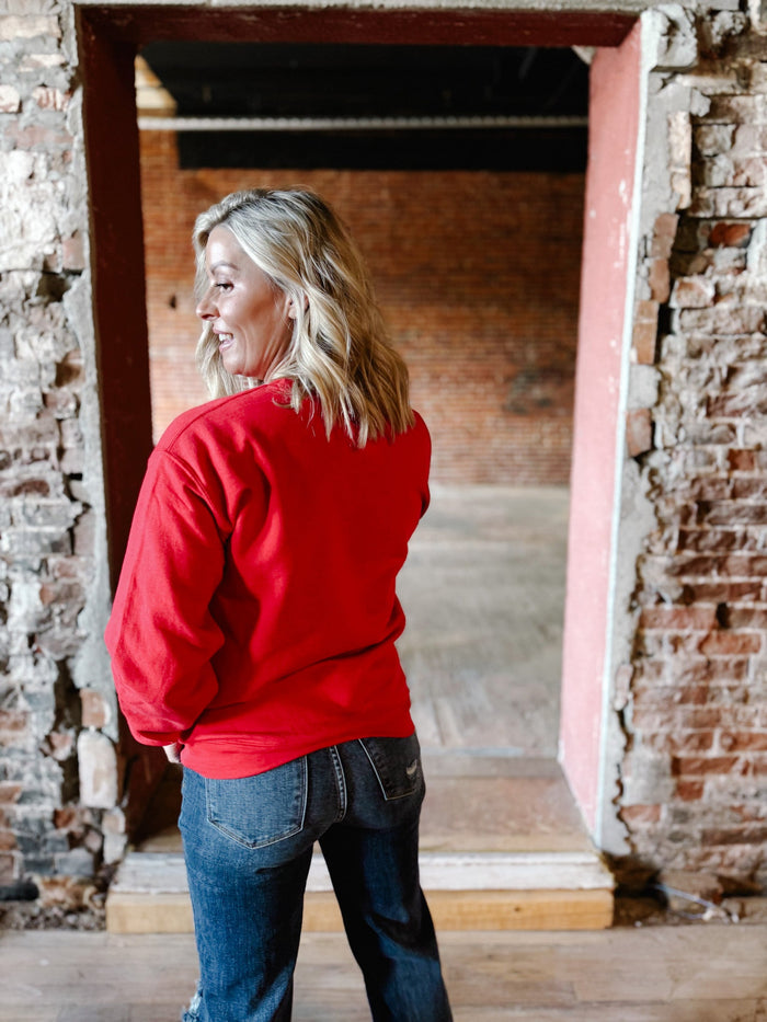 Kansas City Puff Print Sweatshirt, Red